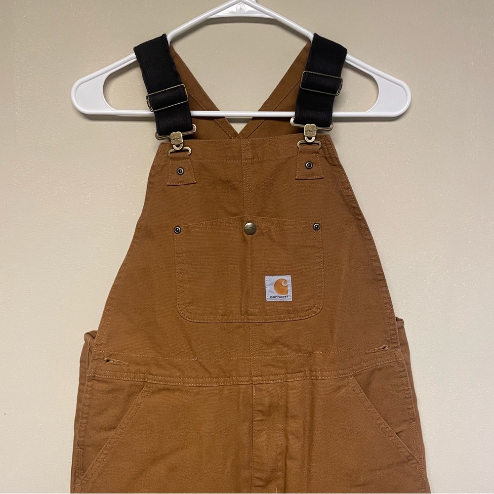 Carhartt Womens Tan Canvas Bib Overalls Size 16